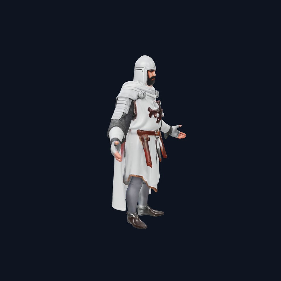 Medieval Knight Character Model Rigged and Animated